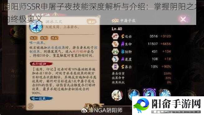 阴阳师SSR申屠子夜技能深度解析与介绍：掌握阴阳之术的终极奥义