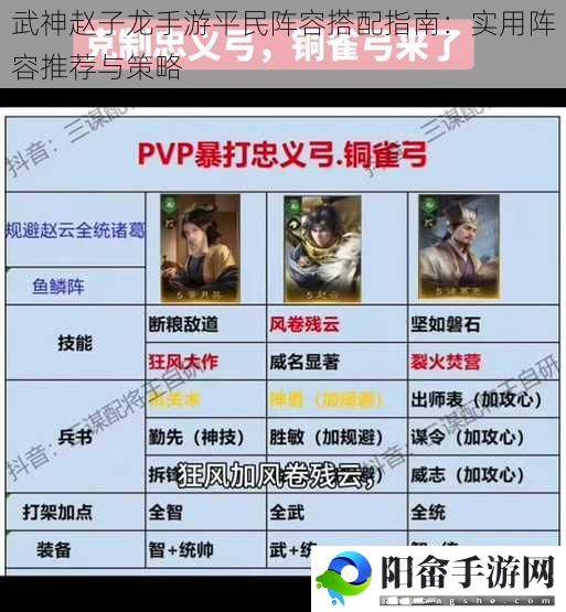 武神赵子龙手游平民阵容搭配指南：实用阵容推荐与策略