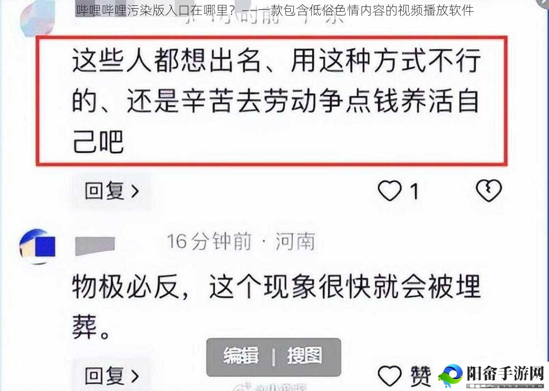 哔哩哔哩污染版入口在哪里？——一款包含低俗**内容的视频播放软件