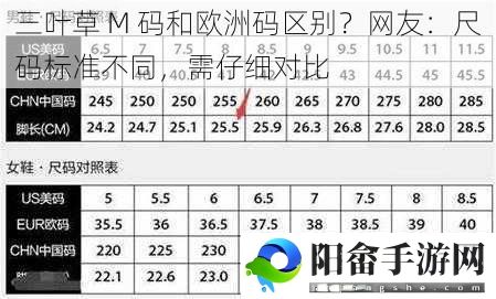 三叶草 M 码和欧洲码区别？网友：尺码标准不同，需仔细对比