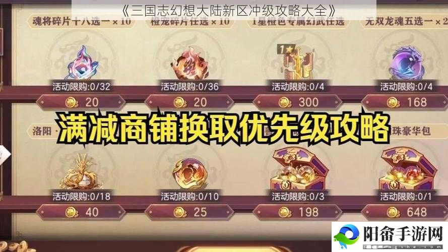 《三国志幻想大陆新区冲级攻略大全》