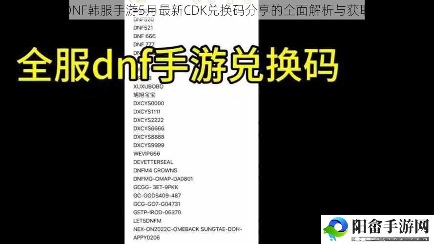 关于DNF韩服手游5月最新CDK兑换码分享的全面解析与获取指南