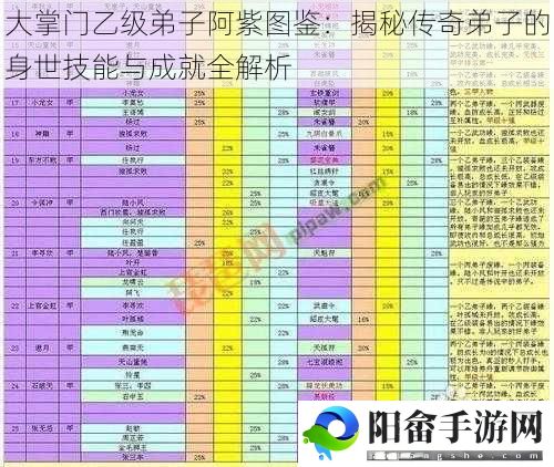 大掌门乙级弟子阿紫图鉴：揭秘传奇弟子的身世技能与成就全解析