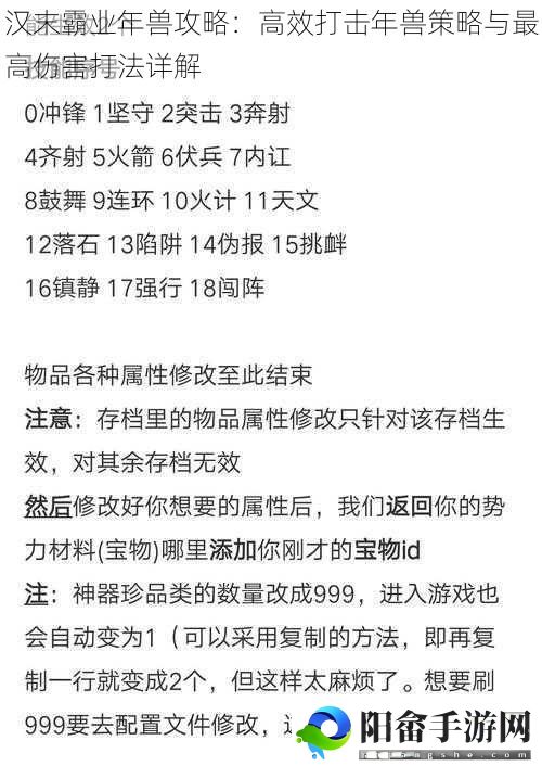 汉末霸业年兽攻略：高效打击年兽策略与最高伤害打法详解