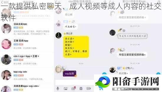 一款提供私密聊天、成人视频等成人内容的社交软件