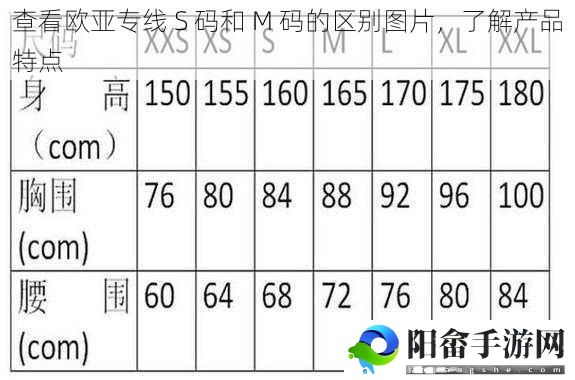 查看欧亚专线 S 码和 M 码的区别图片，了解产品特点