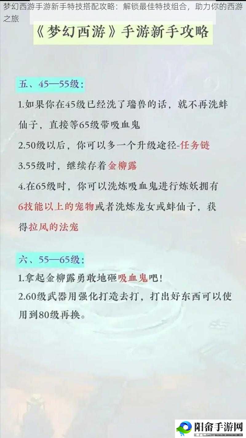 梦幻西游手游新手特技搭配攻略：解锁最佳特技组合，助力你的西游之旅