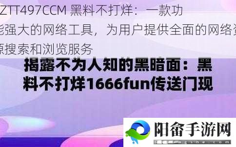 ZZTT497CCM 黑料不打烊：一款功能强大的网络工具，为用户提供全面的网络资源搜索和浏览服务