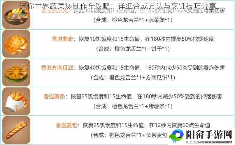 迷你世界蔬菜煲制作全攻略：详细合成方法与烹饪技巧分享