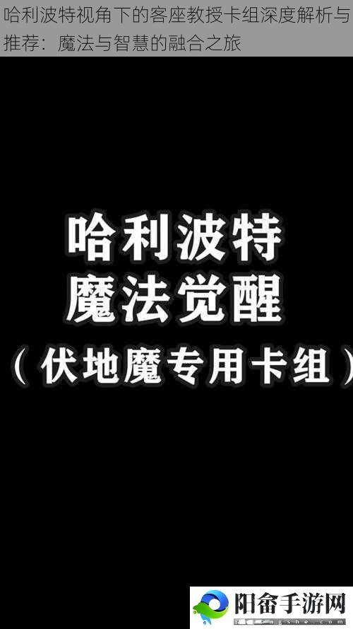 哈利波特视角下的客座教授卡组深度解析与推荐：魔法与智慧的融合之旅