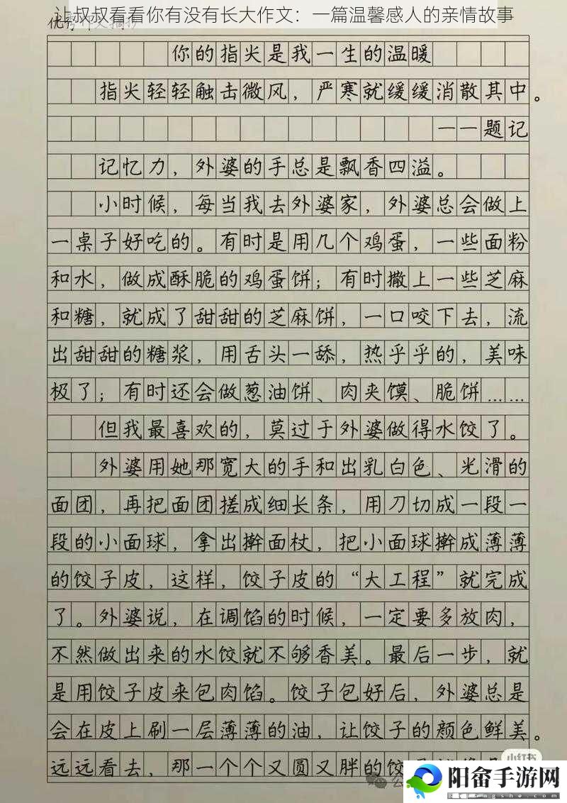 让叔叔看看你有没有长大作文：一篇温馨感人的亲情故事