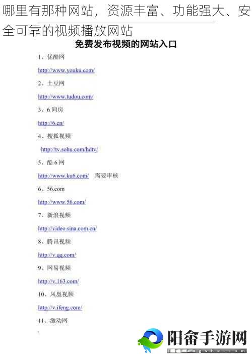 哪里有那种网站，资源丰富、功能强大、安全可靠的视频播放网站