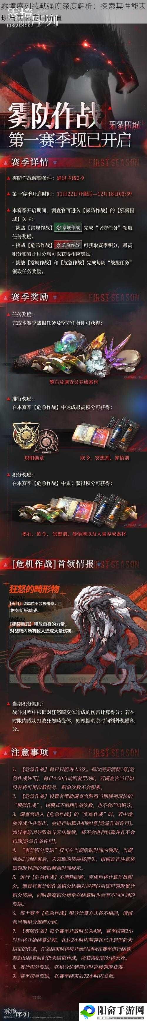 雾境序列缄默强度深度解析：探索其性能表现与实际应用价值