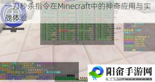 一刀秒杀指令在Minecraft中的神奇应用与实战体验