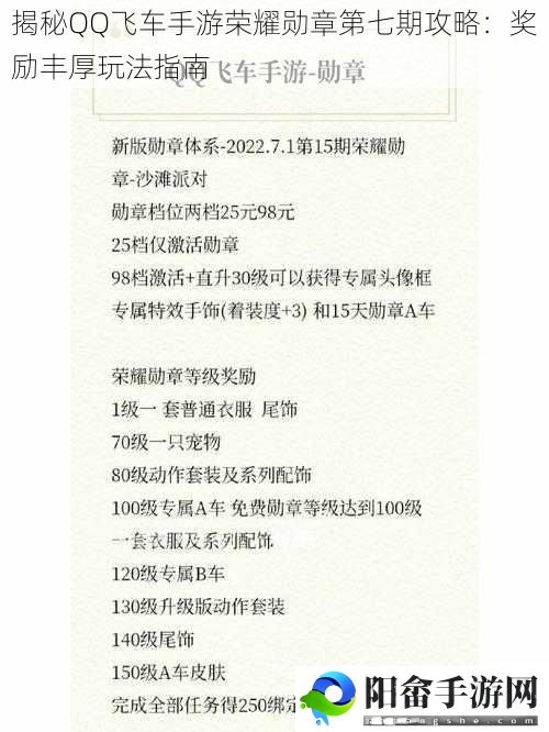 揭秘QQ飞车手游荣耀勋章第七期攻略：奖励丰厚玩法指南