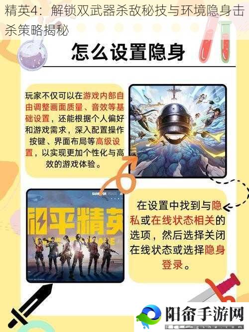 精英4：解锁双武器杀敌秘技与环境隐身击杀策略揭秘