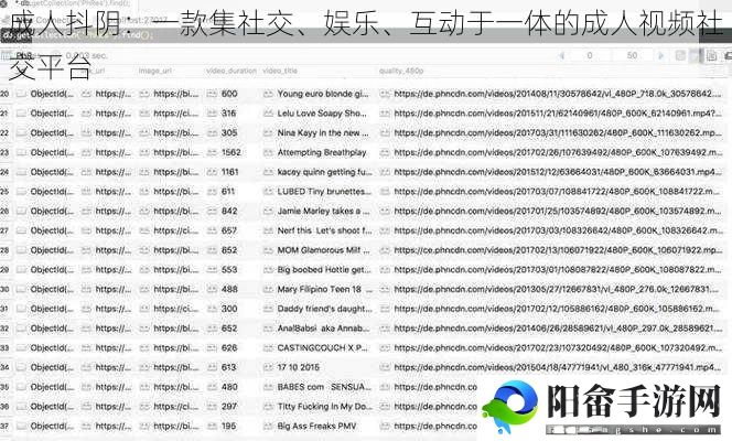 成人抖阴：一款集社交、娱乐、互动于一体的成人视频社交平台