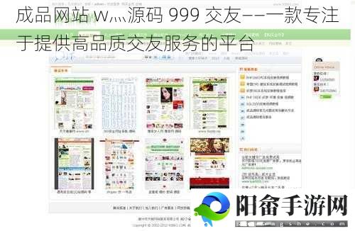 成品网站 w灬源码 999 交友——一款专注于提供高品质交友服务的平台